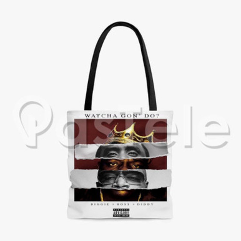 Watcha Gon Do Puff Daddy Feat Biggie Rick Ross Custom Personalized Tote Bag Polyester Cotton Bags Unisex