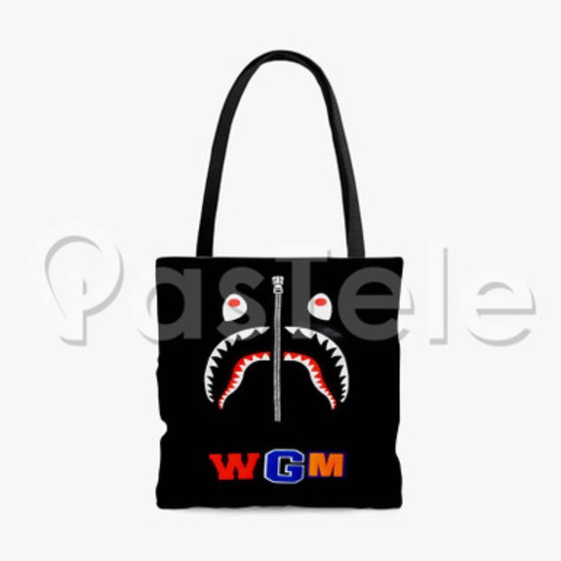 Black Bape Camo Shark WGM Custom Personalized Tote Bag Polyester Cotton Bags
