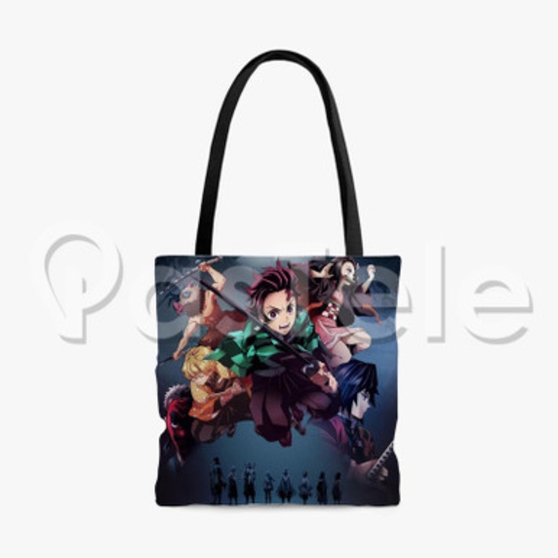Anime Demon Slayer Custom Personalized Tote Bag Polyester Cotton Bags