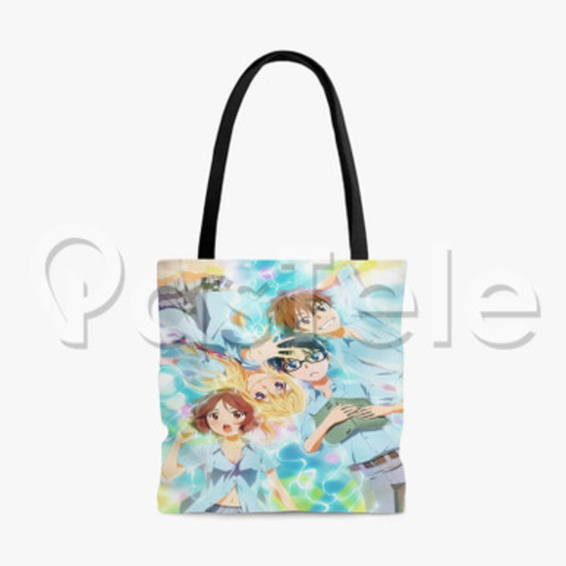 Your Lie in April Custom Personalized Tote Bag Polyester Cotton Bags