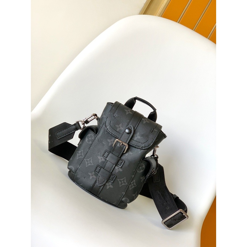 Black Full Leather Embossed Autumn and Winter Mens Bag Mini Backpack – Body Bag and Handbag price