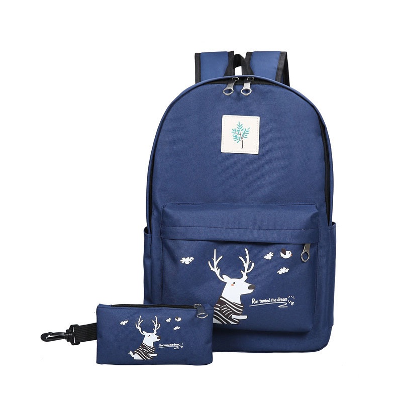 Wholesale Custom Lightweight Elk Printing Polyester 2 PCS in One Teenager Student Kids Children School Backpack Sets for Girls Boys – School Bags and School Backpack price