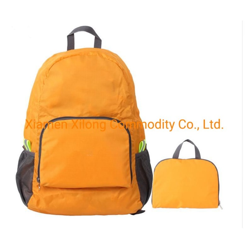 2021 New Customized Logo Printing Ultralight Wholesale Waterproof Outdoor Travel Sport Folding Backpack Bag Orange – Foldable Backpack and Kid Backpack price