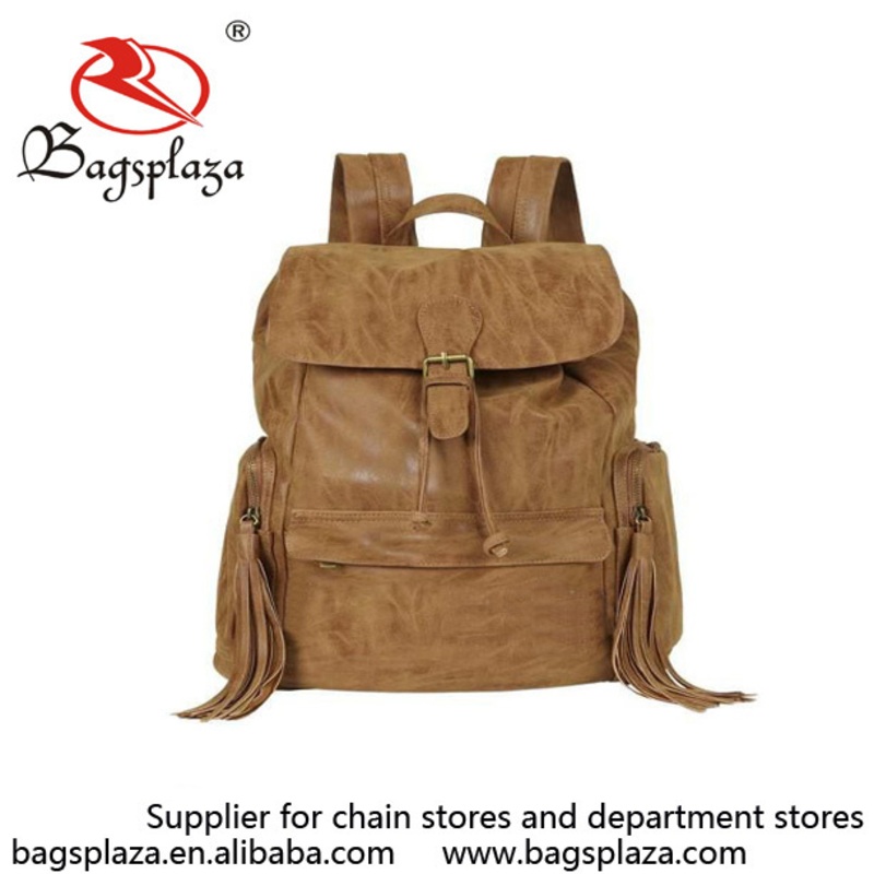 Bk5005 Guangzhou Blank Backpacks Wholesale Vintage PU Backpacks with Tassel – Backpack and Bags price