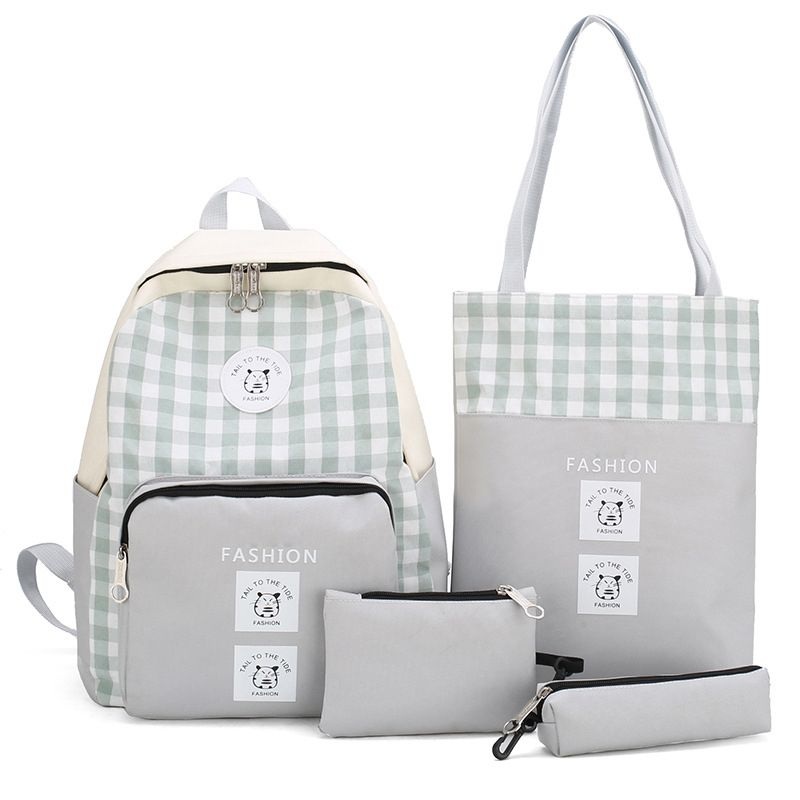 Wholesale Simple Design Custom Logo 4 in 1 Teenager Student Book Pack School Kids School Bags Backpack – School Bags and School Backpack price