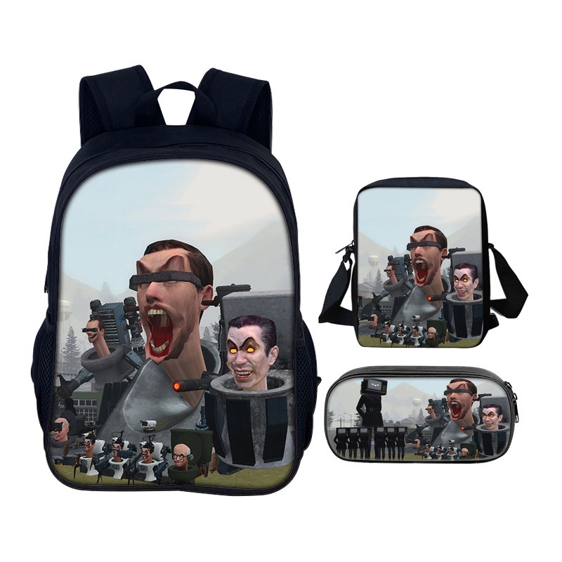Factory Primary and Secondary School Student Bag Three Piece Toilet Game Backpack Set – 3 PCS Backpack and Student Backpack Sets price