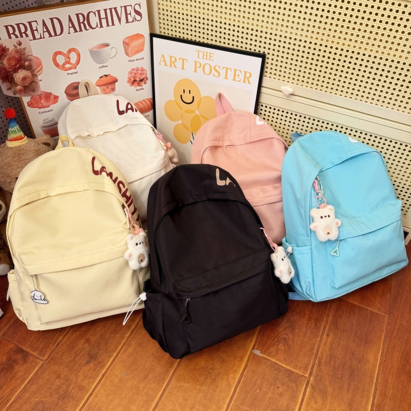 Lightweight Nylon School Backpack, Solid – Color Aesthetic & Multi – Compartment for Organized School Days & Trips – Nylon Backpack and Casual Style Backpack price