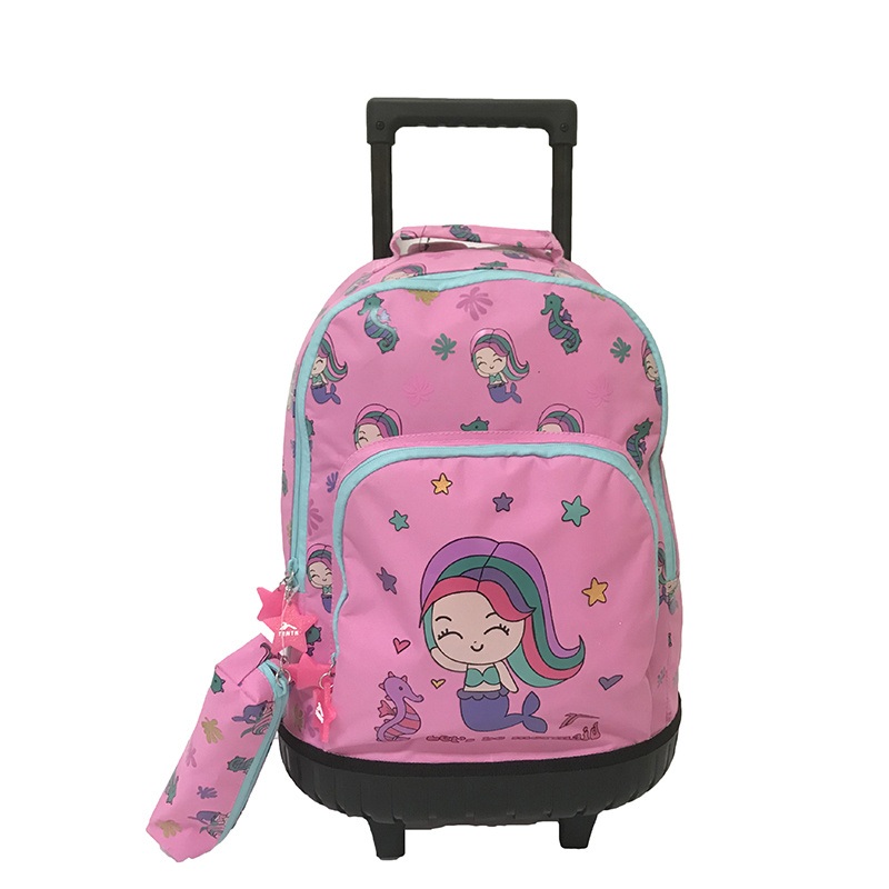 Pink Rolling School Backpacks for Girls Trolley Kids Bag with Pencil Bag – Trolley School Backpack and Rolling School Backpack price
