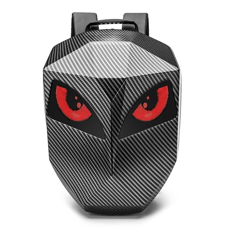 New Trend Waterproof Hard Shell DIY Motorcycle Riding Men Backpack Black LED Knight Backpacks Eyes Custom LED Backpacks 2024 – LED Backpack and LED Display price