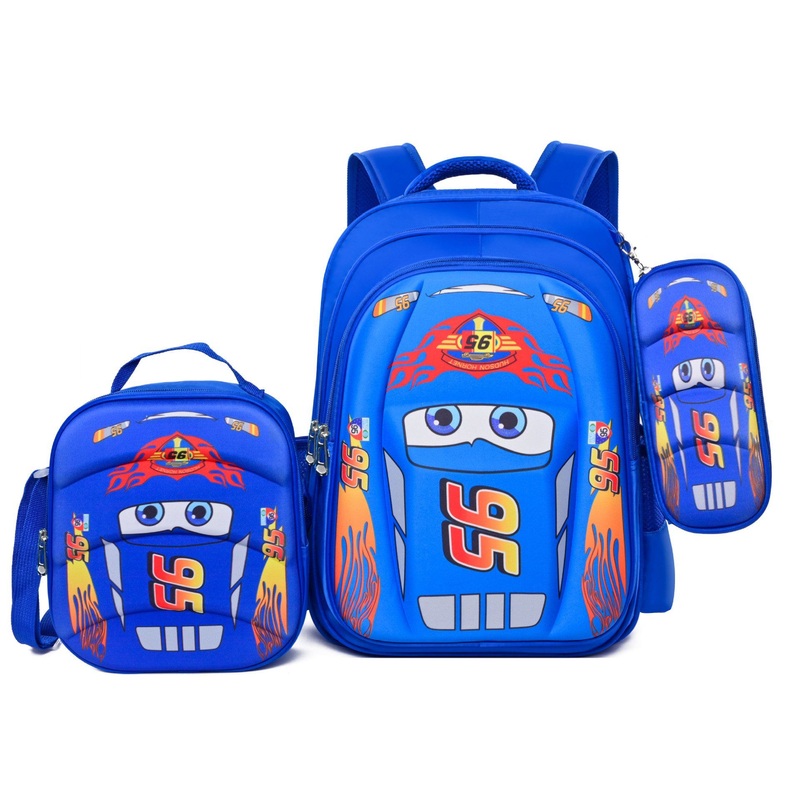 Cartoon Design EVA Kindergarten School Bag with Lunch Bag and Pencil Box – School Bags and Kids School Bag price
