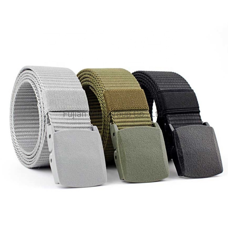 Tactical Custom Men Army Web Outdoor Woven Fabric Nylon Belt with Plastic Buckle Laser Logo – Belt and Leather Brlt price