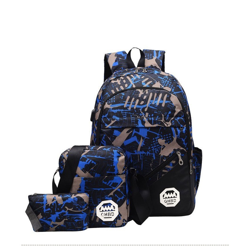 Hot 3PCS High School Bags Set for Boys School Backpack with USB Charger Schoolbag Set – School Bag and Handbags price