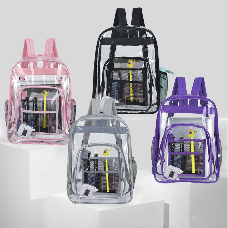 Versatile Durable Transparent Small PVC College Travel Sports Beach Student Backpack with Multiple Compartments for The Ultimate Organization – Student Backpack and Sports Student Backpack price