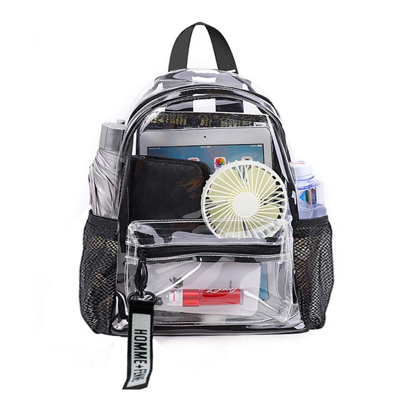 Xianghui Custom Logo Transparent PVC Waterproof Backpack Clear Zipper Backpacks Bags – Backpacks Bags and Transparent Bookbag price
