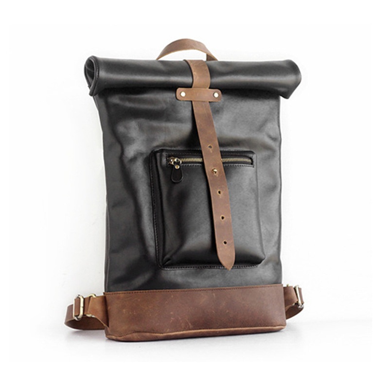 Factory Price Good Quality Black Genuine Leather School Bag Leather Backpack for Men – Backpack Men and School Backpack price