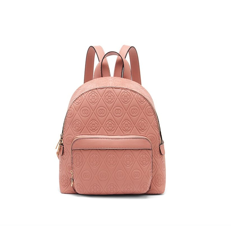 New Arrival Custom Lady Cute Pink Shoulder Mini Print Travel Backpack Casual Zipper Travel Backpack Pink Flower Embossed Backpack – Backpack and Fashion Backpack price