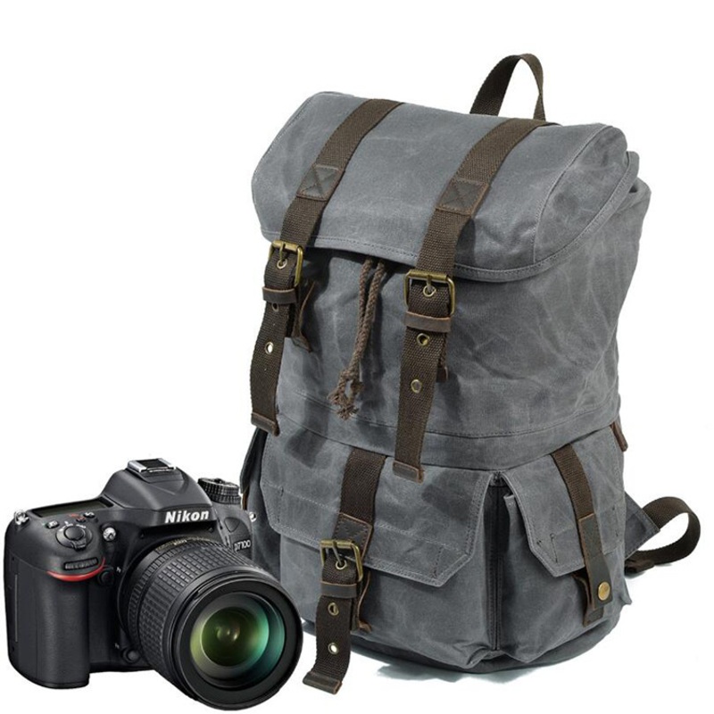 New Arrival Good Quality Waxy Canvas Outdoor Camera Backpack Waterproof Camera Bag – Camera Bag and Camera Backpack price