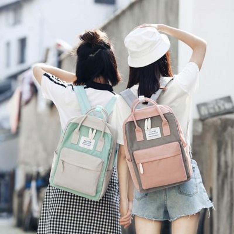 The New Korean Version of The Portable Dual-Shoulder Backpack Fashion Contrast Color Outdoor Large-Capacity Backpack – School Bag and Backpack price