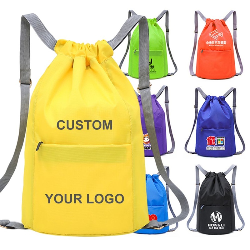 Water-Resistant Nylon String Bag Gym Drawstring Bag Backpack with Open Closure Type – Sports Bag and Drawstring Bag price