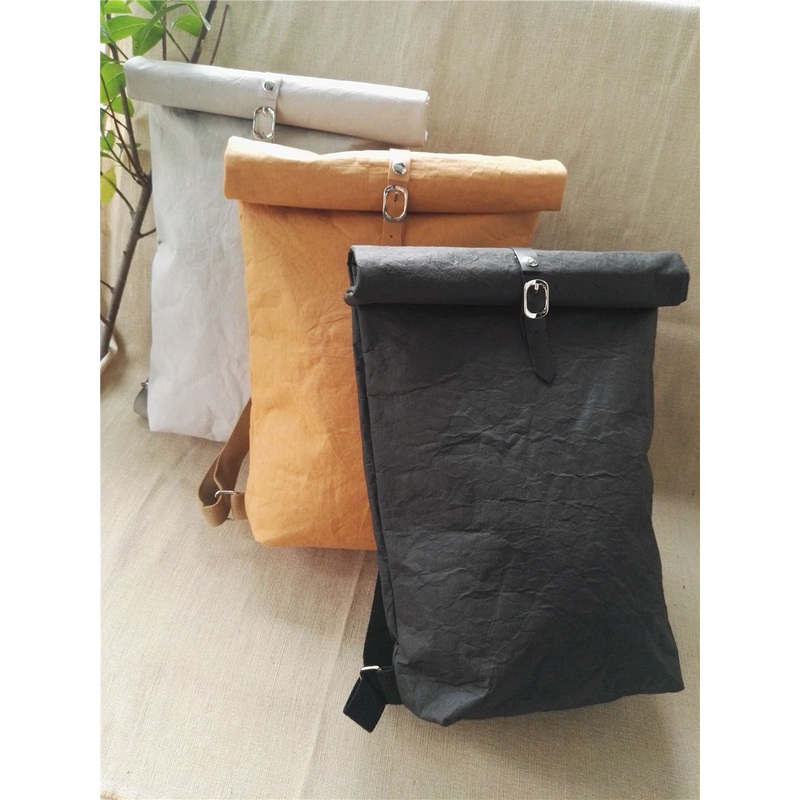 Biodegradable Washable Kraft Paper Vegan Fashion Rolling Backpack Sports Bags – Vegan Bag and Kraft Paper Bag price