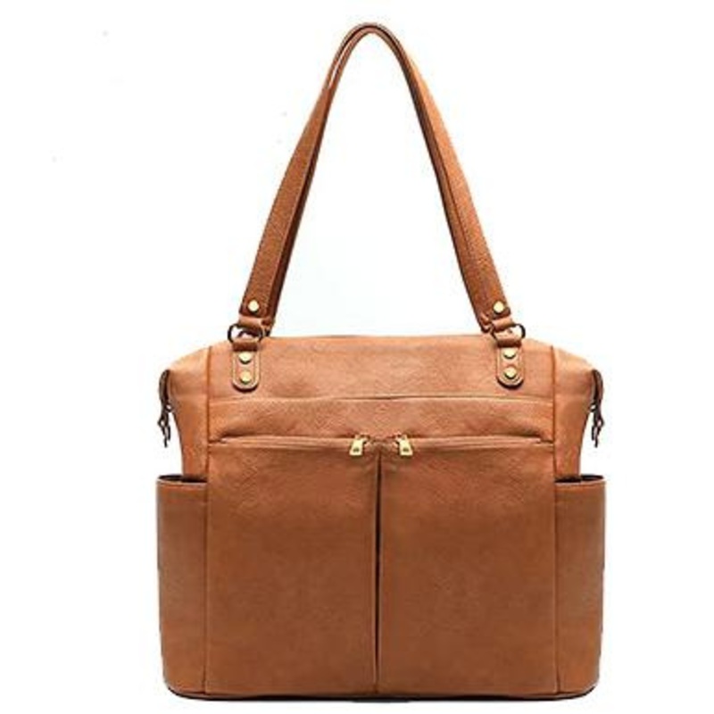 Custom PU Leather Mommy Bag Multi-Functional Outdoor Retro Multi-Pockets Diaper Mat Storage Cart Hanging Bag Ladies Backpack – Bags and Handbags price