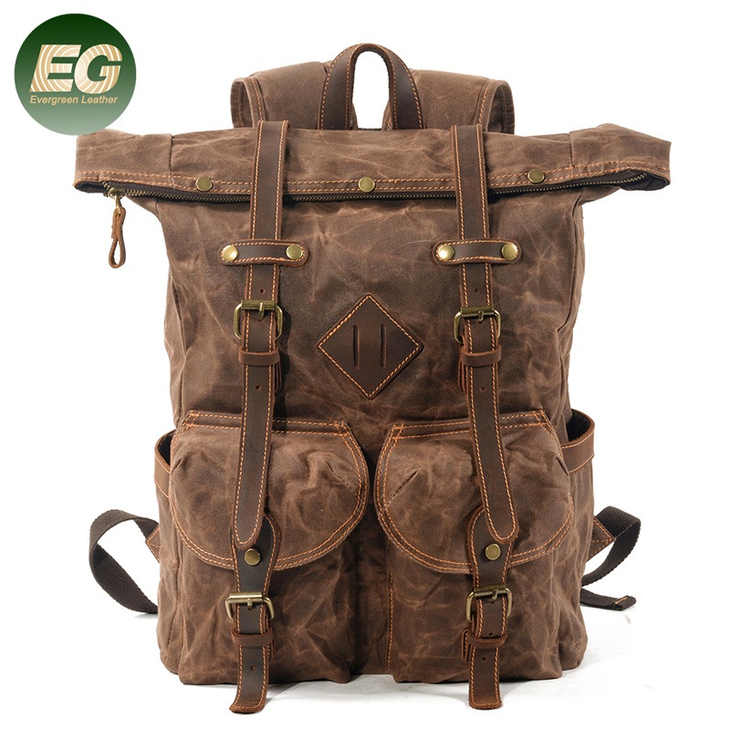 Ga118 2024 Cover Mens Outdoor Custom Waterproof Vintage Canvas Backpacks Man Computer Bag for Travel Business Laptop Backpack – Vintage Canvas Backpack Man and Business Laptop Backpack price