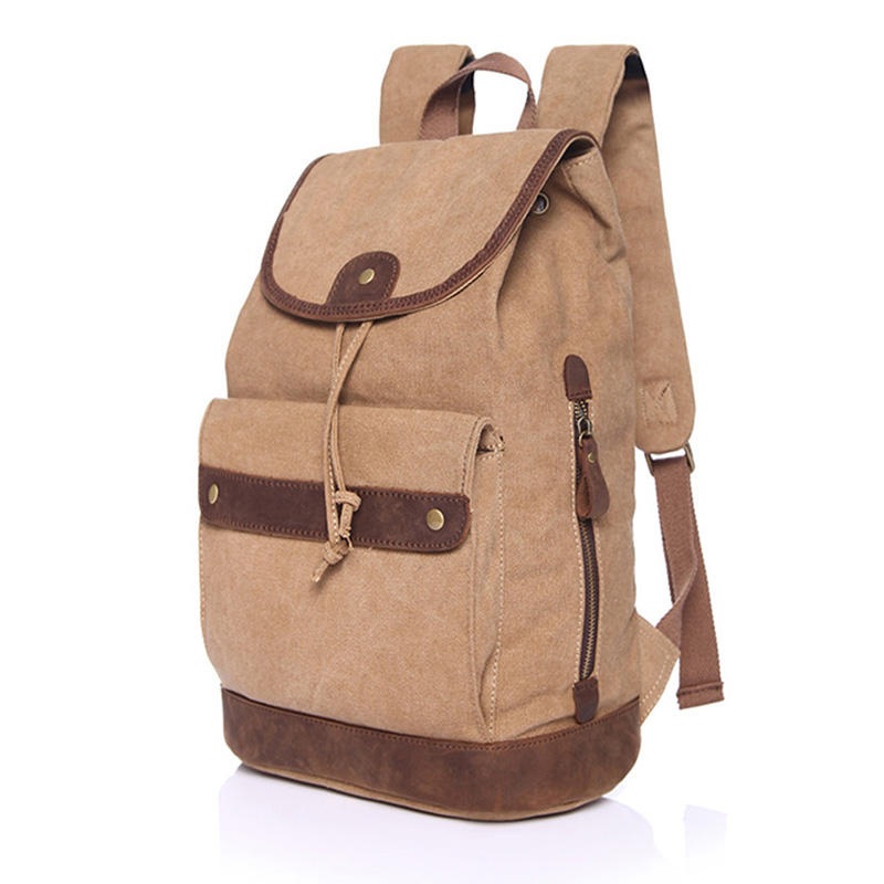 MOQ Friendly Men Sport Canvas Backpack Manufacturing Water Resistant Vintage Travel Rucksack Bag for Commute Sport with ODM OEM Available – Canvas Bag and Custom Canvas Bag price