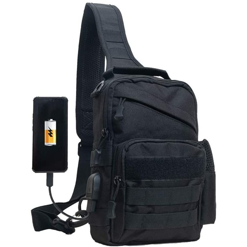 Tactical Small Sling Chest Shoulder Bag Molle Daypack Bag with USB Charging – Tactical Small Bag and Sling Backpack price