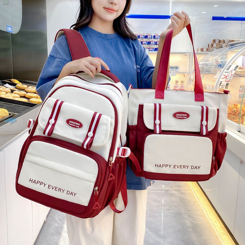 2024 New Backpack Female Middle and High School Students Large Capacity Single Shoulder Bag Two-Piece Set of Primary School Students to Reduce The Burden of Sch – School Bag and Backpack price