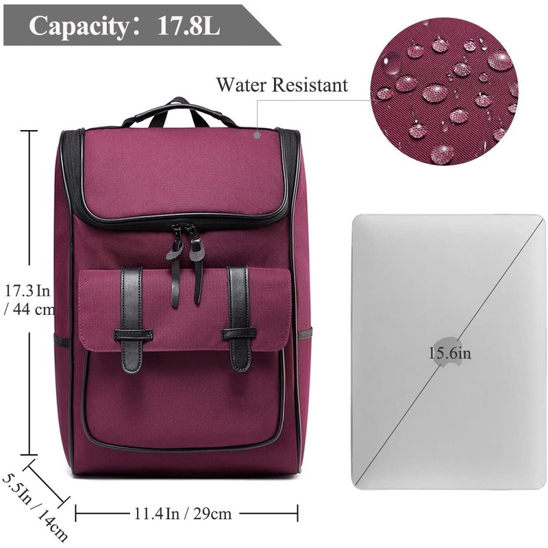Backpack for Women, Vintage Water Resistant Daypack Rucksack College Bag School Backpack Burgundy – Women Bag and Women Daypack price