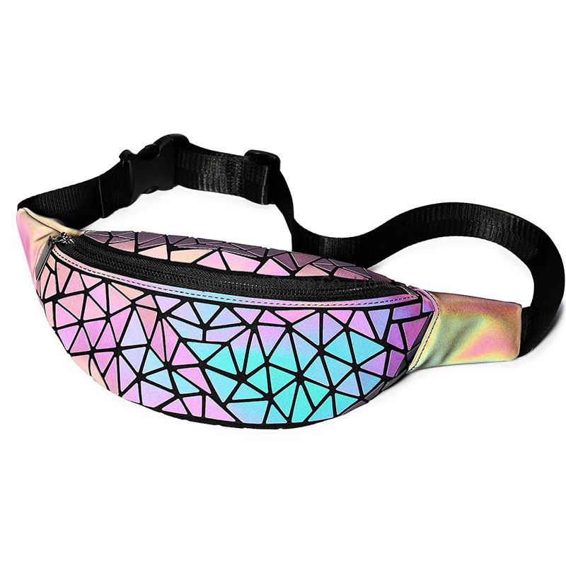Fashion Style Outdoor Travel Geometric Luminous Holographic Messenger Belt Bum Bags Fanny Pack Waist Bag for Women Men – Bag and Handbags price