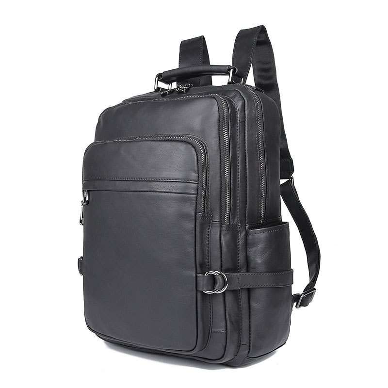 Guangzhou Factory Price Good Quality Black Leather Laptop Bag Genuine Leather Backpack for Men – Leather Backpack and Laptop Bag price