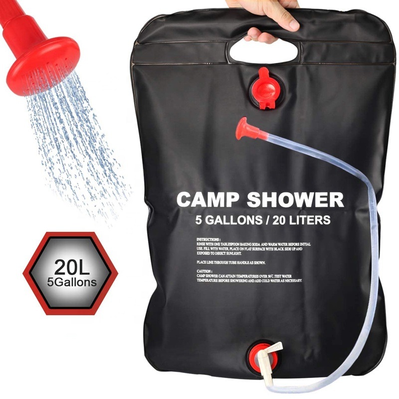 Spot Wholesale 20L Portable Camping Shower 5 Gallons Heating Pipe Bag Solar Water Heater Outdoor Other Camping Gear – Outdoor Portable Camping Shower and Camping Shower price