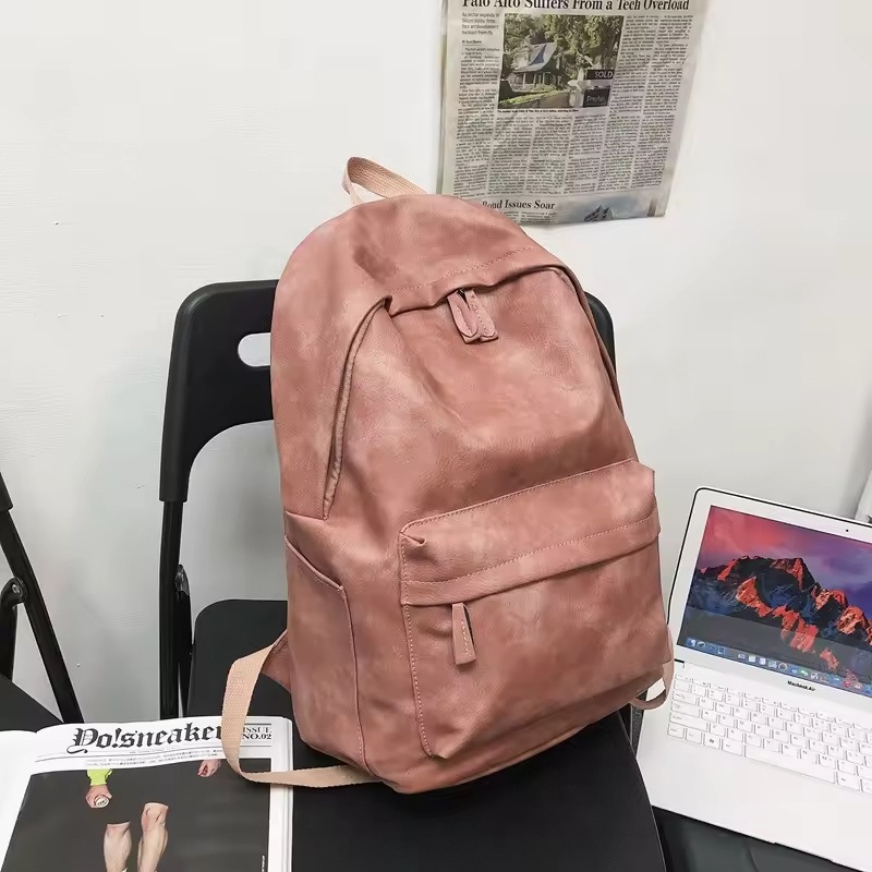 Custom New High Quality PU Leather Women Bag Student PU Leather Backpack – Travel Bag and Casual Computer Bag price
