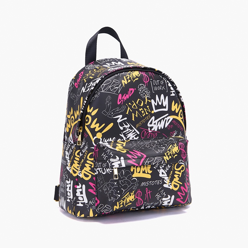 Customized Woman Printing Doodle Backpack Fashion Outdoor Tleather Bag Bolsa De Cuero Bolsa De Mano Bag PU Leather Designer Backpacks – Women Backpack and Backpack price