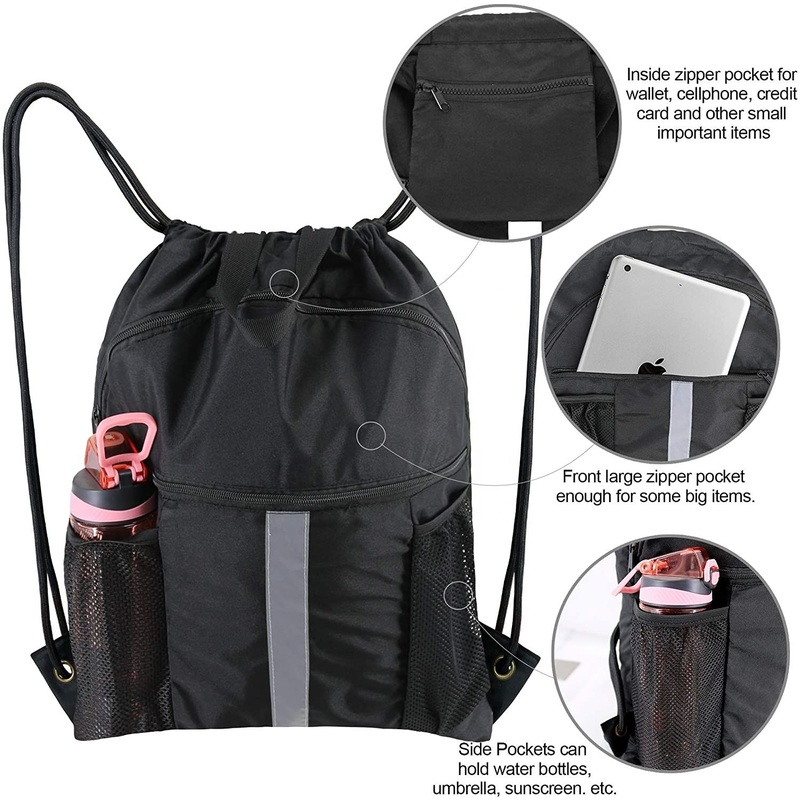 Drawstring Backpack Bag String Bag with Mesh Water Bottle Holders – Drawstring Backpack and Drawstring Bag price