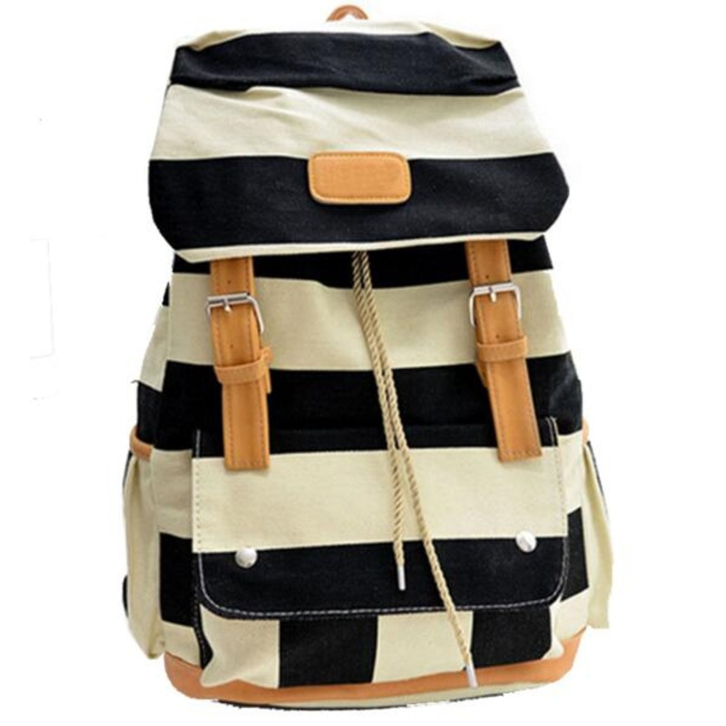 Stripe Canvas Leisure Unixes High-Quality Outdoor Indoor Sports Gym Travel Duffle Hiking Climbing School Hand Shoulder Computer Backpack Bag – Bag and Backpack price