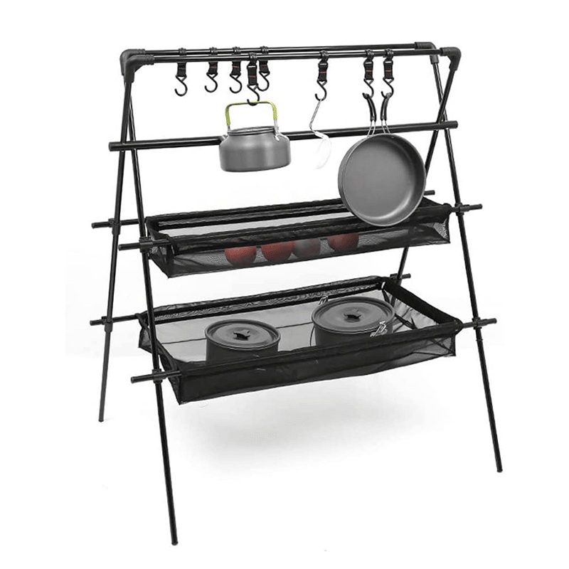 New Style Camping Hanging Rack Tripod Hanger Outdoor Cookware Pot Pan Lamp Rack Stand – Folding Outdoor Stand and Outdoor Furniture Stand price