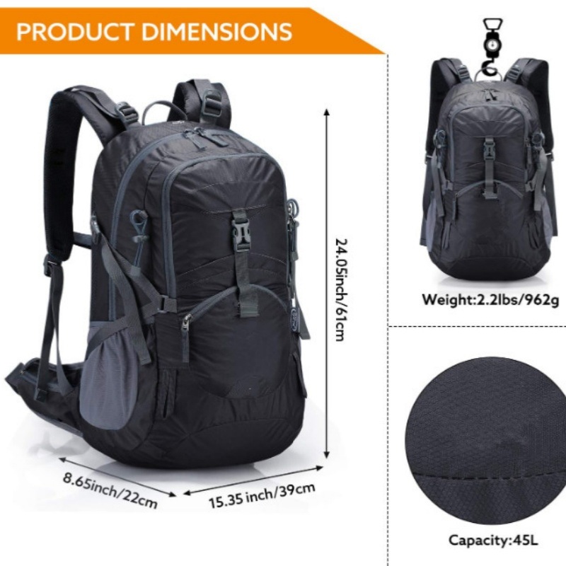 High Capacity Lightweight Adventure Travel Waterproof Camping Mens Outdoor Hiking Backpack with Ergonomic Fit – Hiking Backpack and Outdoor Backpack price