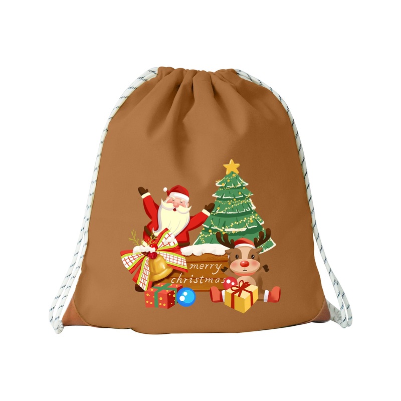 Santa Themed Christmas Promotion Bag Festive Drawstring Shopping Bag with Joyful Prints Perfect for Gift Giving – Drawstring Bag and Sports Bag price