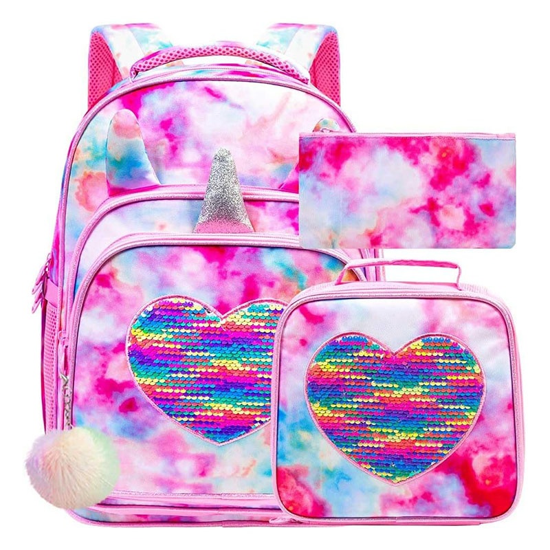3PCS Mermaid Backpack for Girls, 16 Sequin Preschool Elementary Bookbag and Lunch Box – 3PCS Mermaid Backpack and Mermaid Backpack for Girls price