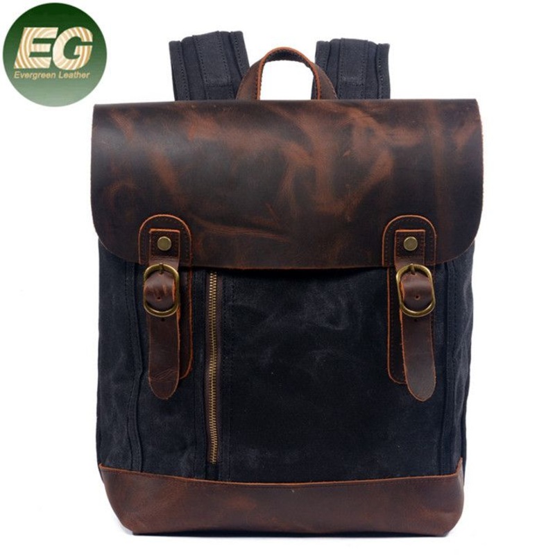 Ga60 Luxury Designer Leather Backpack Men Genuine Purse Waterproof Fashion Bag Hiking School Canvas Camping Backpacks – Leather Backpack Men and Camping Backpack price