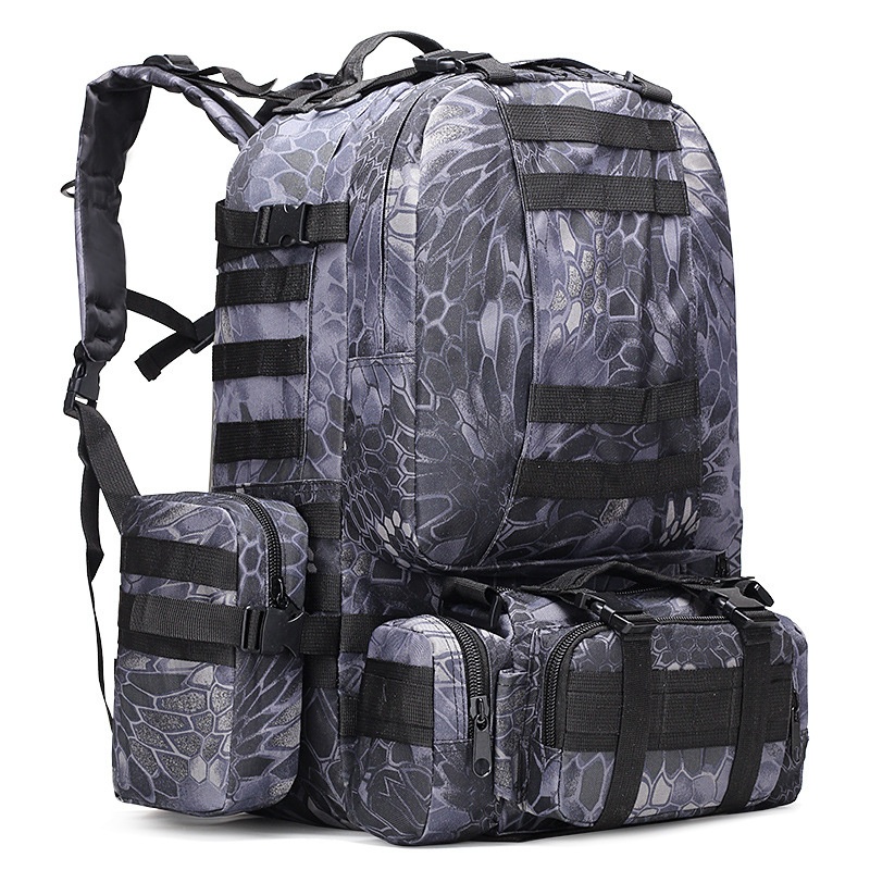 Large Capacity Outdoor Tactical Black Python Pattern Camo Combination Backpack – Tactical Bag and Combat price