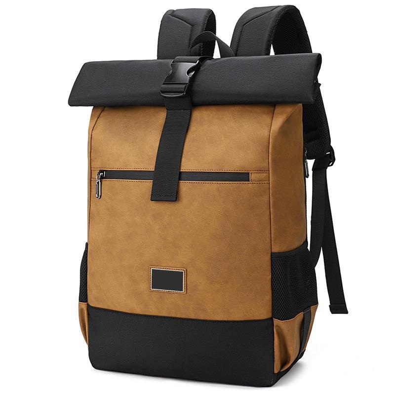 Waterproof High Laptop Backpack Quality PU Leather+Oxford Fabric Film Durable Bag – Backpack and School Backpack price