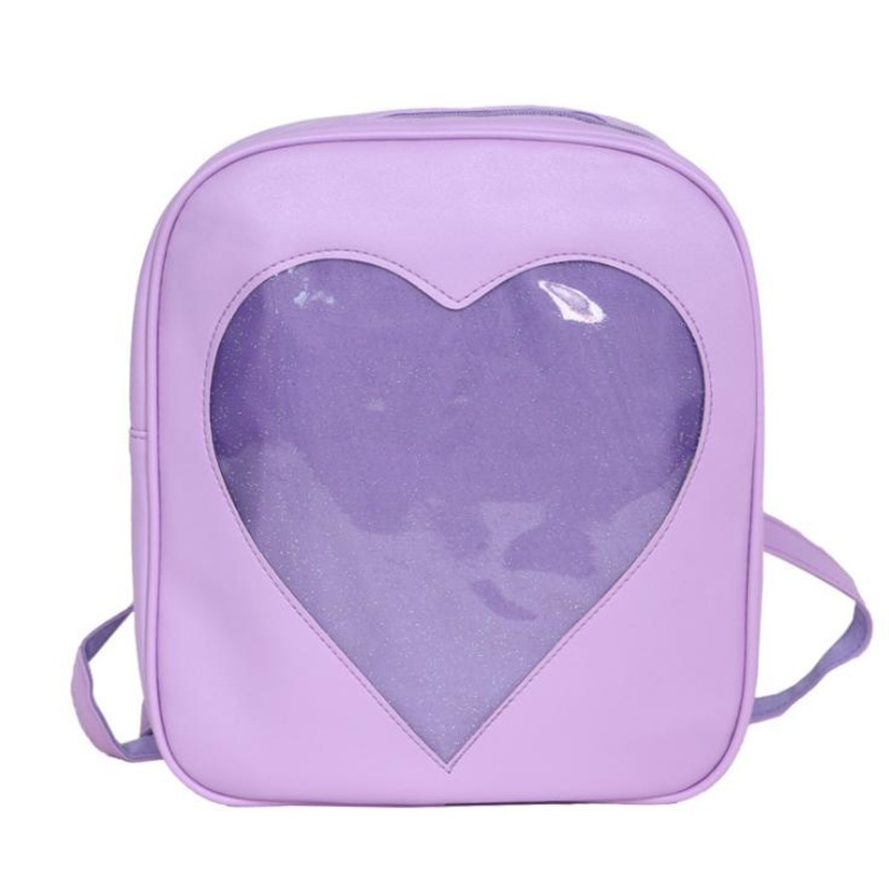 Wholesale Custom Logo Waterproof Kids PVC School Bag PU Leather Clear Transparent Heart Shape Backpack Travel Sports Backpack – Backpack Bag and Ladies Backpacks price