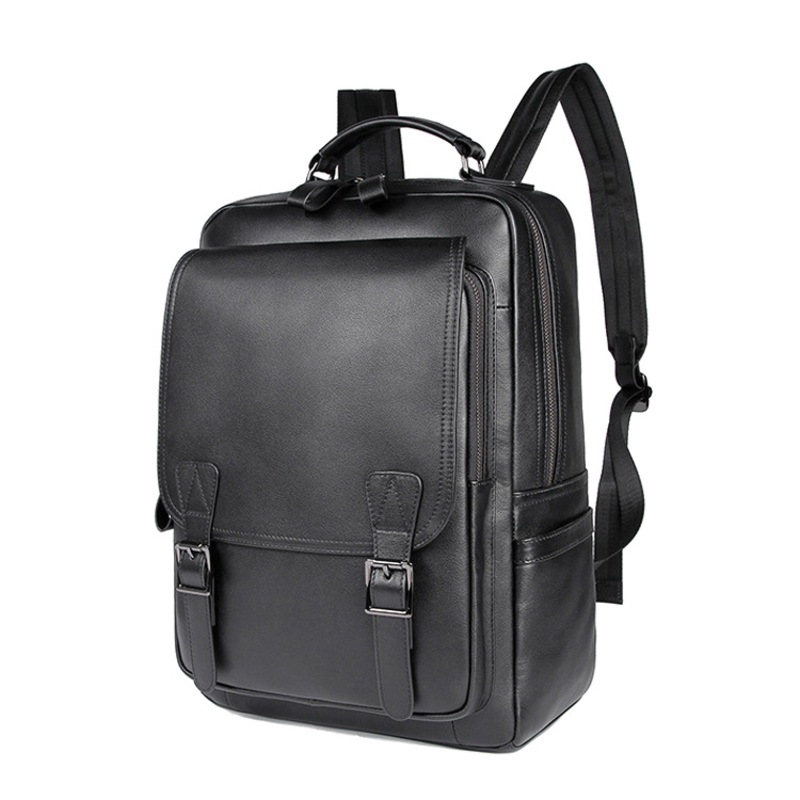 Custom Fashion Design High Quality Black Cowhide Leather School Bag Leather Backpack for Men – Backpack Men and Men Backpack price