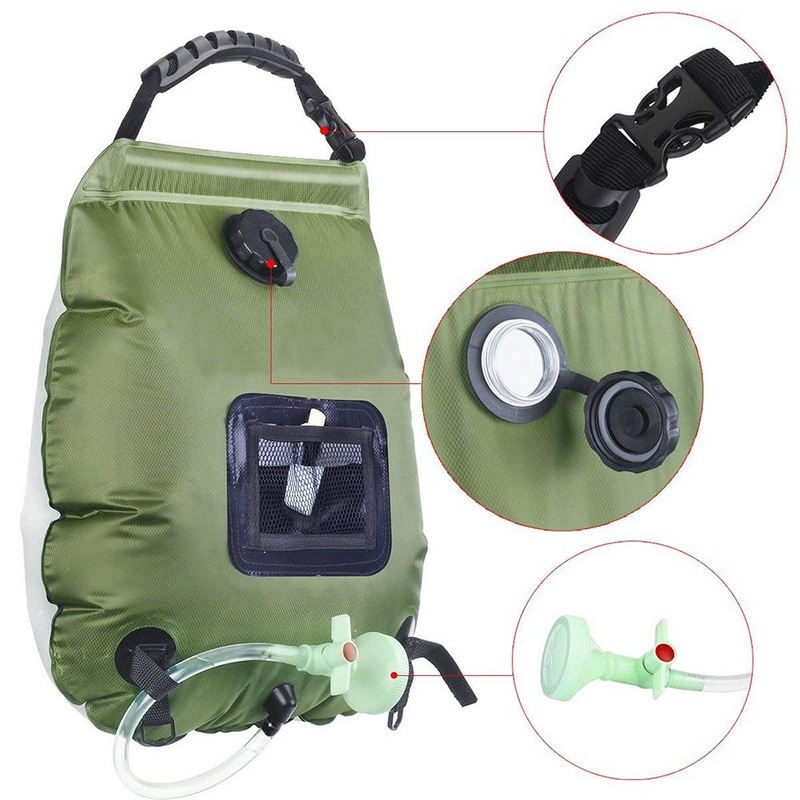 Hot Sale 20L Large PVC Foldable Camping Shower Bag Outdoor Solar Bathing Water Storage Bag Set – Water Bag and Hydration Pack price