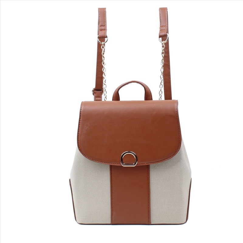 Outdoor Women Canvas Casual Satchel Bag Custom PU Leather Designer Fashion Luxury Backpack for Girls with Flap – Handbags and Woman Bag price