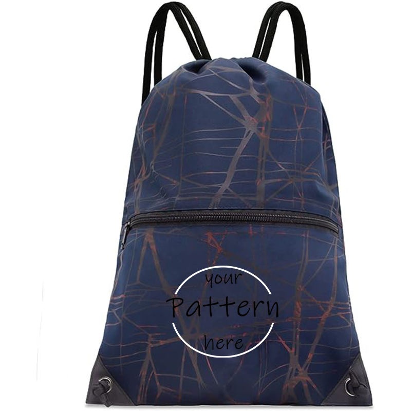 Customized Promotional Zipper Pocket Sport Nylon Polyester Drawstring Backpack Gym Bag with Logo with Sports to Carry Shoes – Drawstring Bag and Sports Bag price