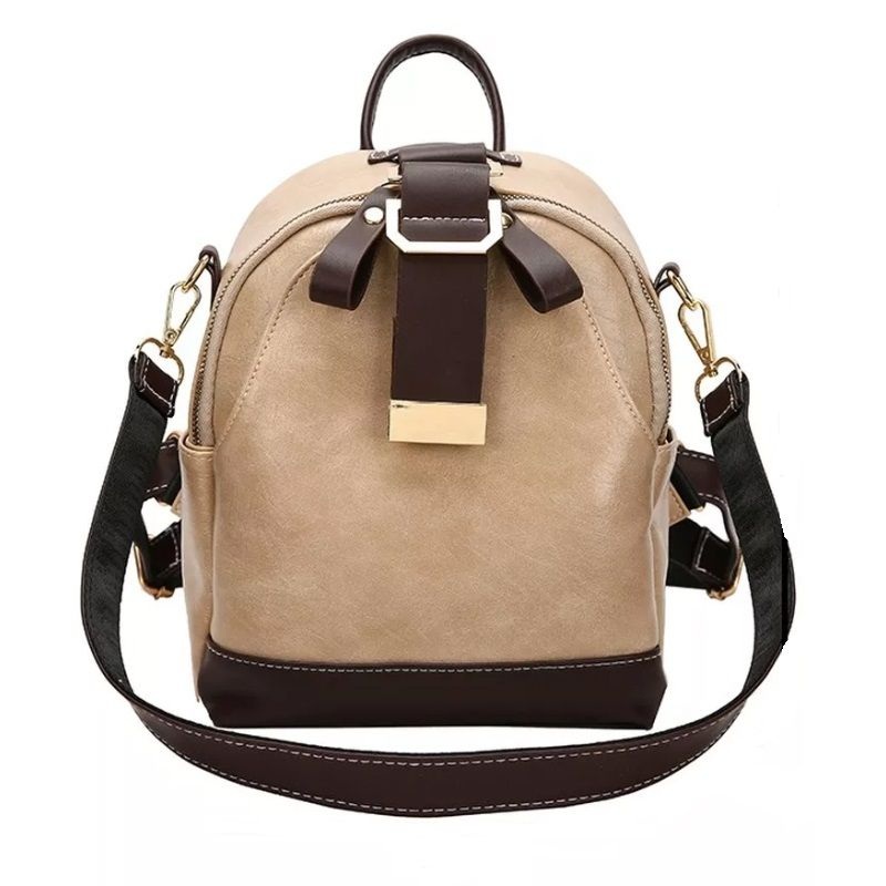 Small School Bag Female Vintage Double Shoulder Bag New Fashion Women PU Leather Backpack – Bags and Handbags price